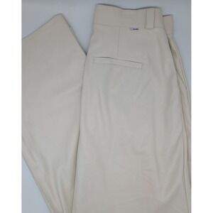 MOTHER Pleated Pants High Waisted Tunnel Vision Egret Size 28 Faux Leather